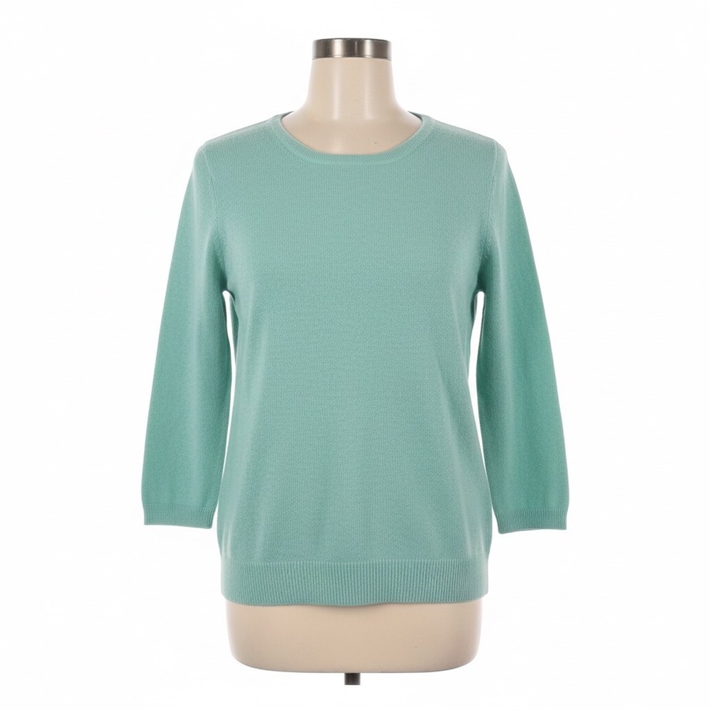 Talbots Sweater Pure Cashmere Small Mint Green Seafoam Soft Cozy Luxury Knit